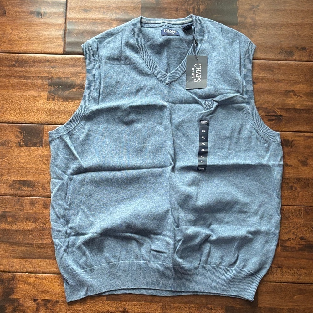 Chaps Light Blue Knit Vest